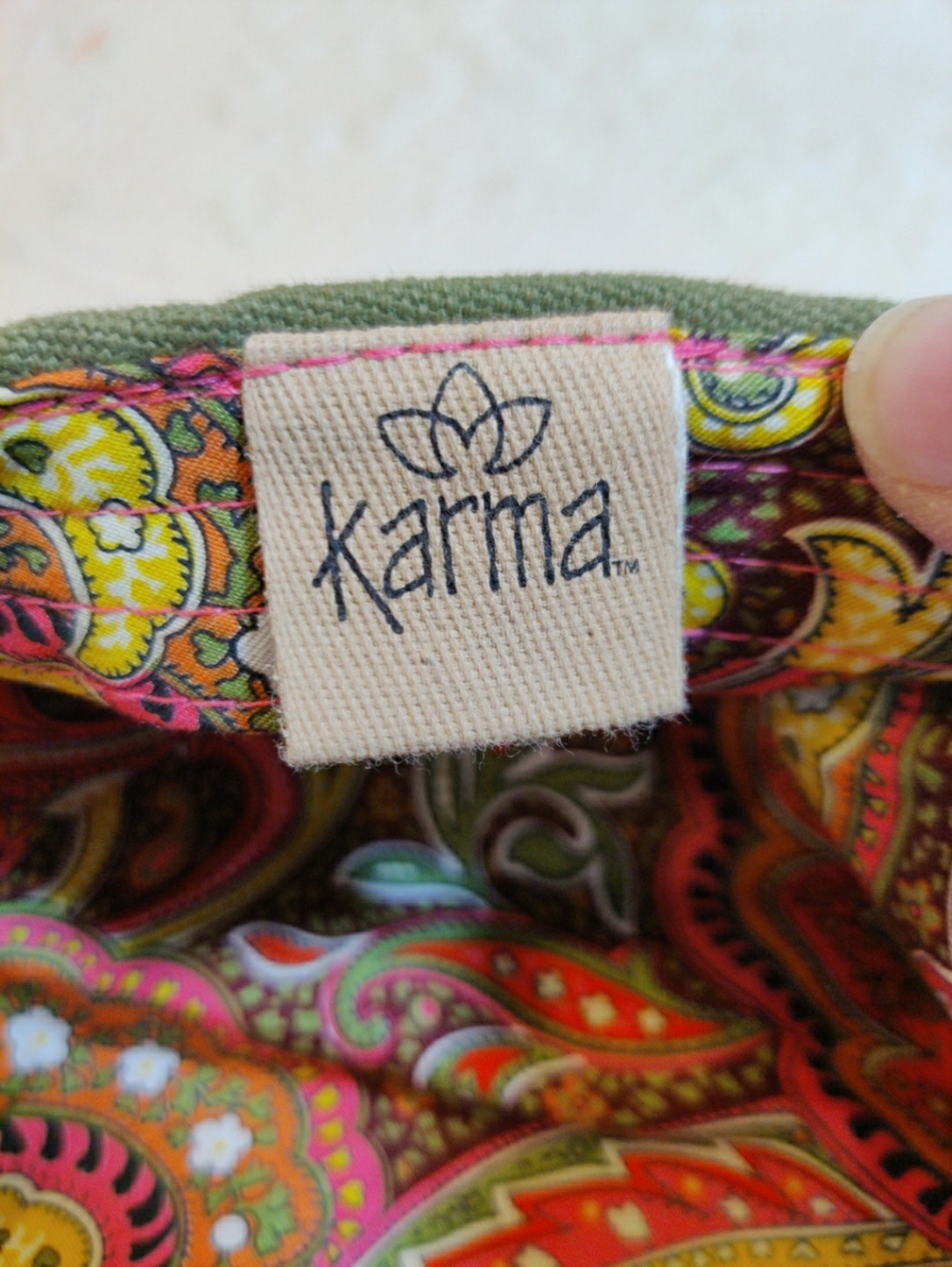 Karma Hat "Find Your Own Bliss" Floral Applique Studded Embroidered Cadet Cap - Picture 9 of 10